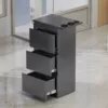 Чёрно-титановый (односторонний, 3 ящика, с подставкой)