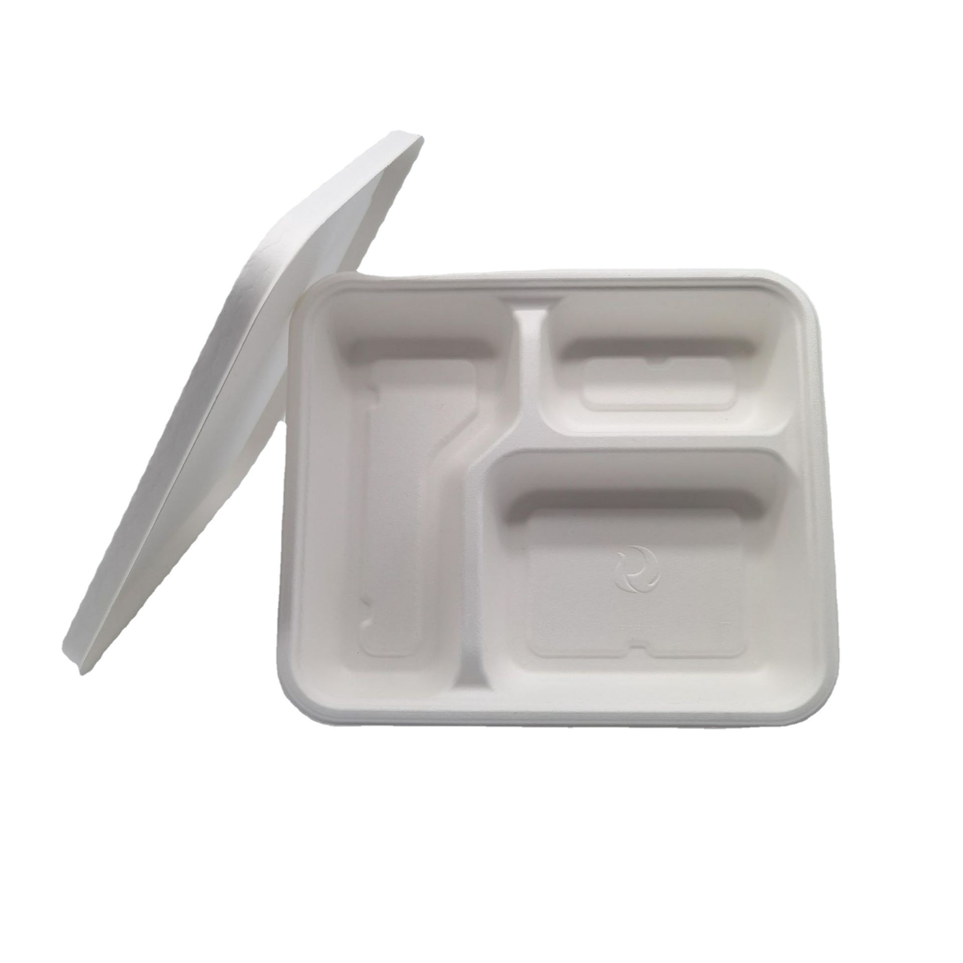 Shaogeng Oasis Pulpa de caña de azúcar Pulpa de bambú desechable protección ambiental vajilla dividida serie de tres rejillas