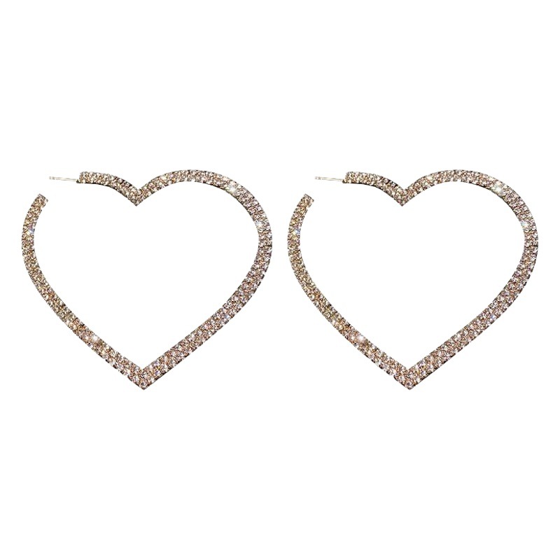 925 aguja de plata europea y americana exagerada completa de diamantes pendientes encantadores Corea del Sur moda elegante pendientes simples pendientes personalizados al por mayor