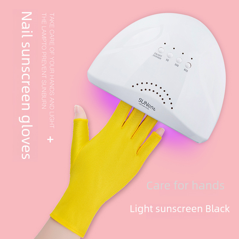 Nail Gloves Anti-UV Exposure-Finger Sunlight Anti-Radiation Special Nail Tools Anti-Black Half-Finger Sleeve_maomaolike.com