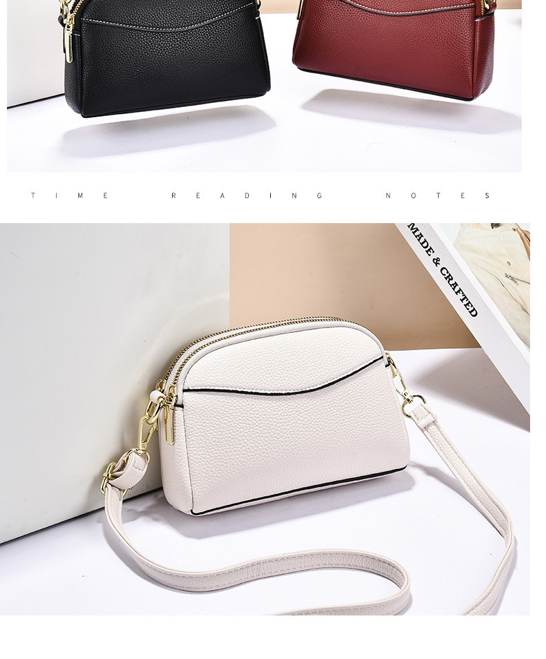 Crossborder Umhängetasche Damen Neumodell modische Mini-Tasche Zweischicht-Reißverschluss Mama-Handytasche vielseitige kleine Quadrattasche