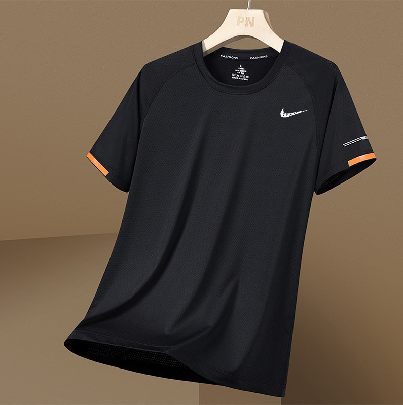 summer silk quick dry sports thin breathable short sleeve T-shirt…