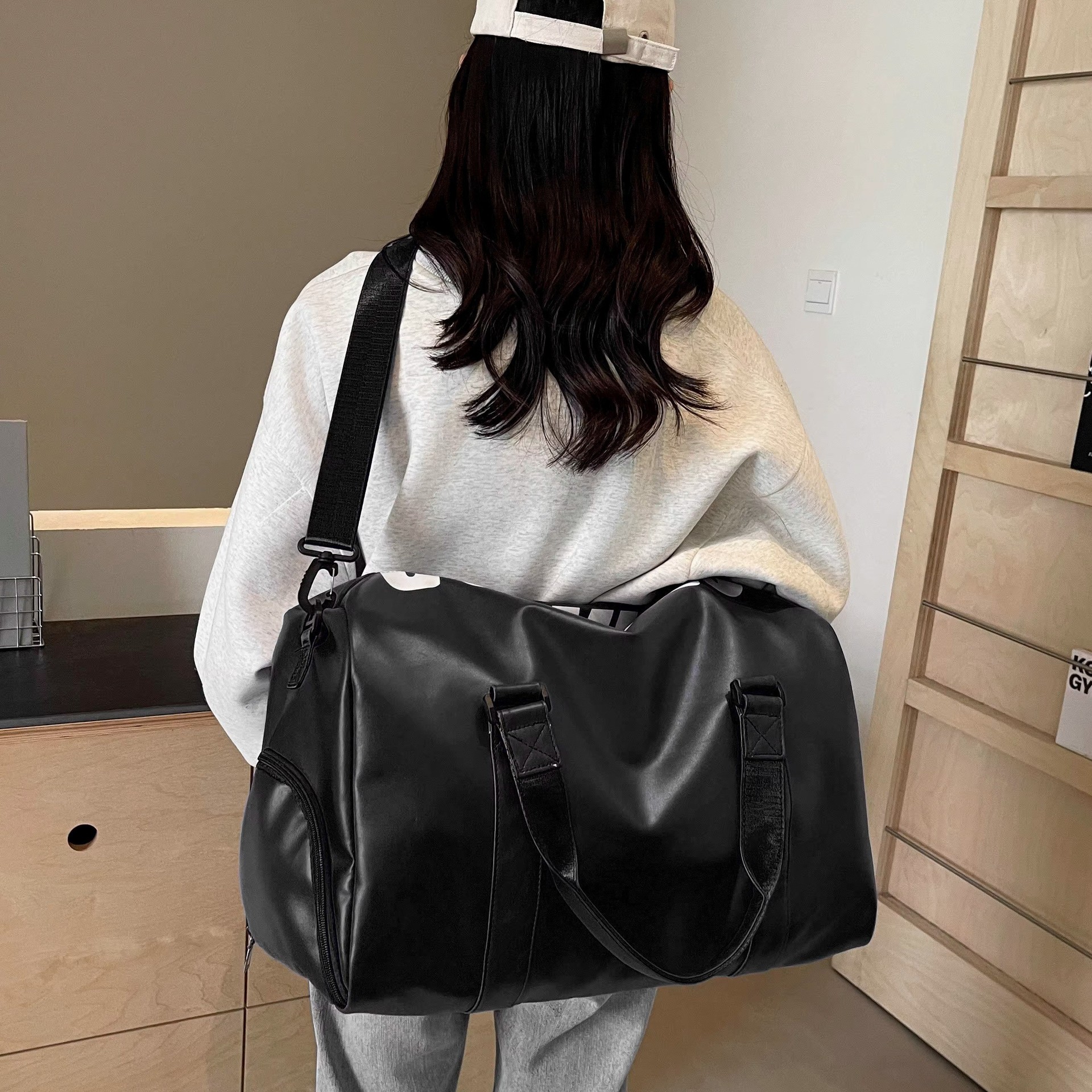 Bolsa de viaje corto de gran capacidad para hombres y mujeres, bolsa de ejercicio de separación seca y húmeda, bolsa de viaje de negocios conveniente, bolsa de transporte