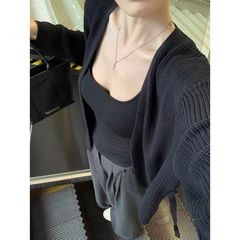 思蓓儿慵懒风外搭毛衣开衫女秋新款松弛感宽松设计感针织披肩外套