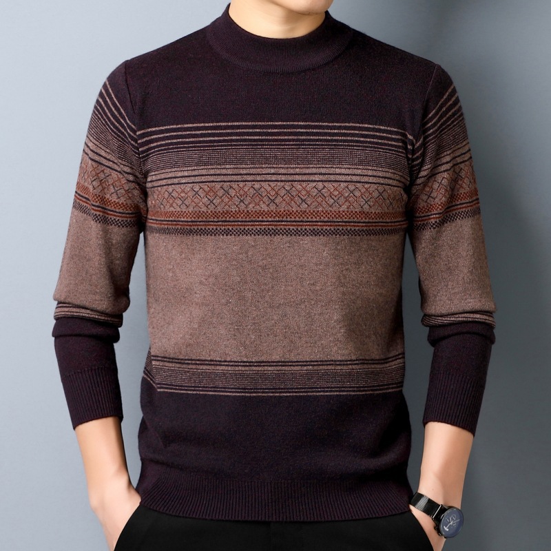 Demi-season woolen solid knitted base body-friendly sweater with a…