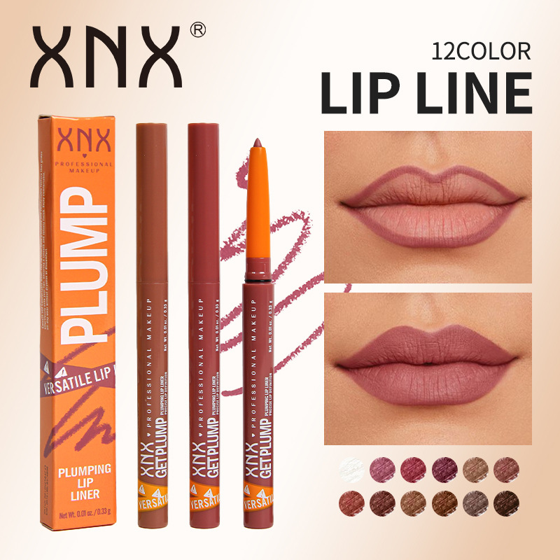 Transfronterizo XNX nuevo lápiz labial rotativo de 12 colores lápiz labial humectante duradero no se desvanece lápiz labial en stock