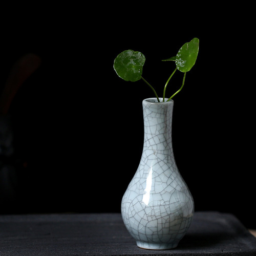 Celadon brother kiln small vase ceramic flower ware creative home living room decorations tea ceremony dried flowers hydroponic ornaments utensils