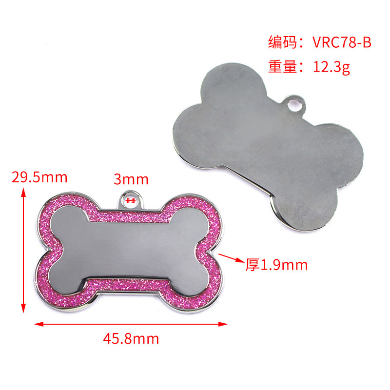 Hueso de acero para mascotas para perros tarjeta de identificación de hueso para perros tarjeta de metal para perros tarjeta de colgar accesorios