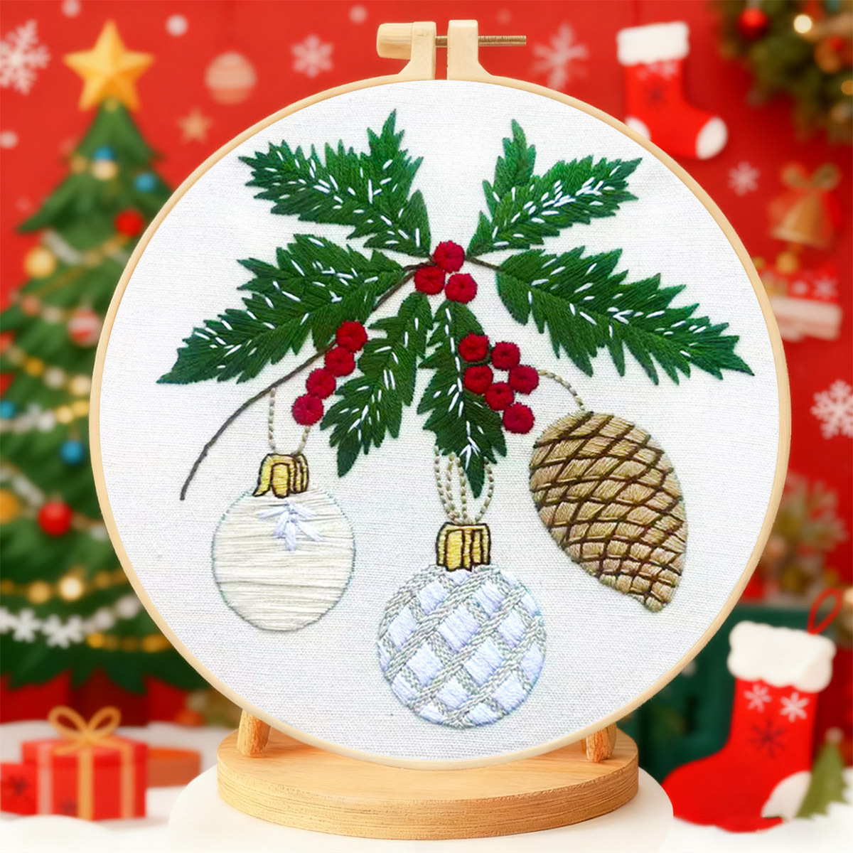 Bolsas de materiales de bordado transfronterizas explosivas de Navidad dos algodón de alta calidad bordado fábrica de decoración del hogar al por mayor