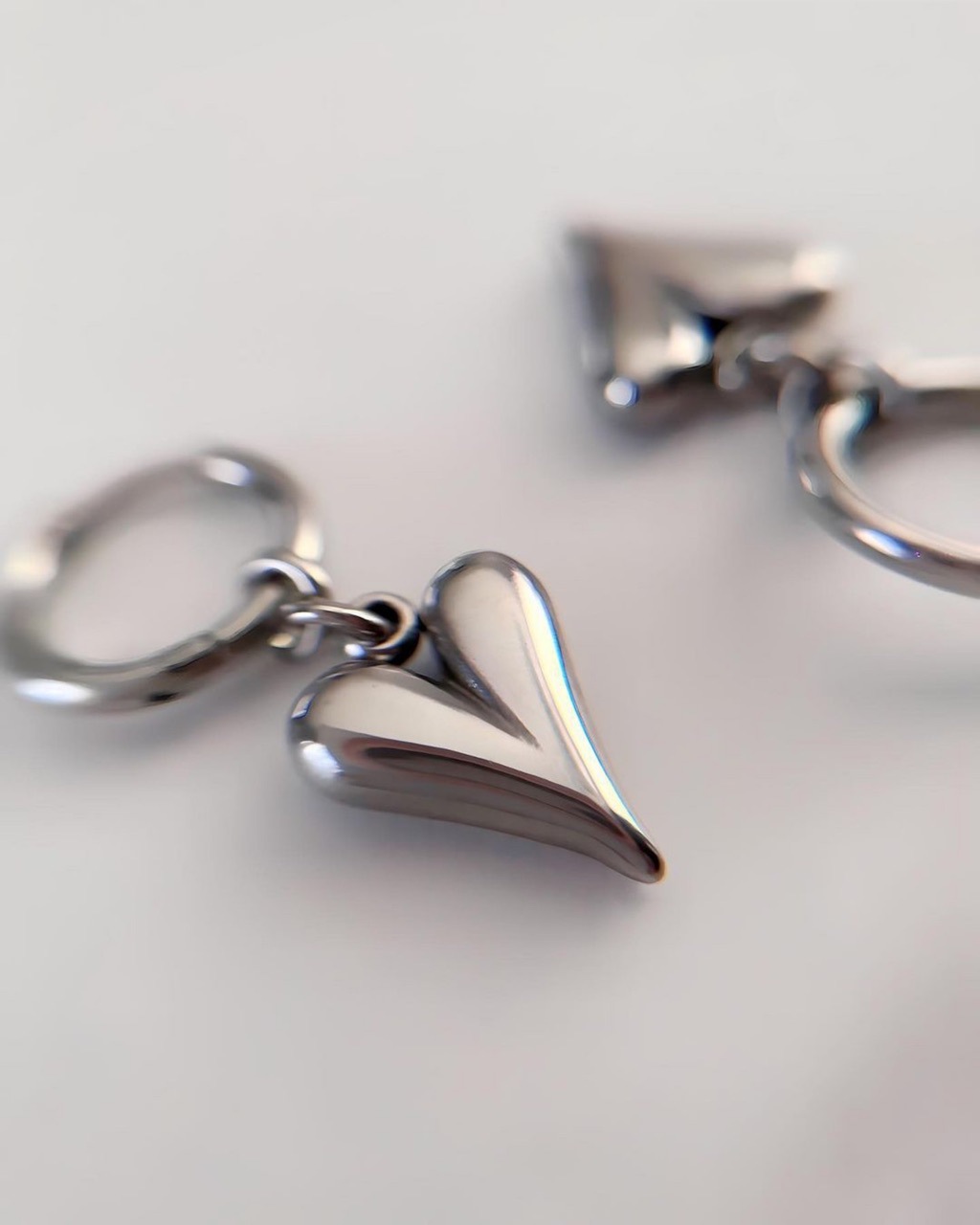 15g Weight Earrings, Necklace Classification 1 Piece, 1 Pair Quantity Wholesale Jewelry Streetwear Heart Shape 304 Stainless Steel Earrings Necklace