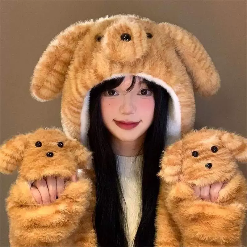 Velvet winter cartoon keep warm hat