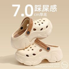 Women's Summer Outdoor Wear 2024 New Indoor Home Thick Sole Height Increasing Non-slip Cap Toe Slides