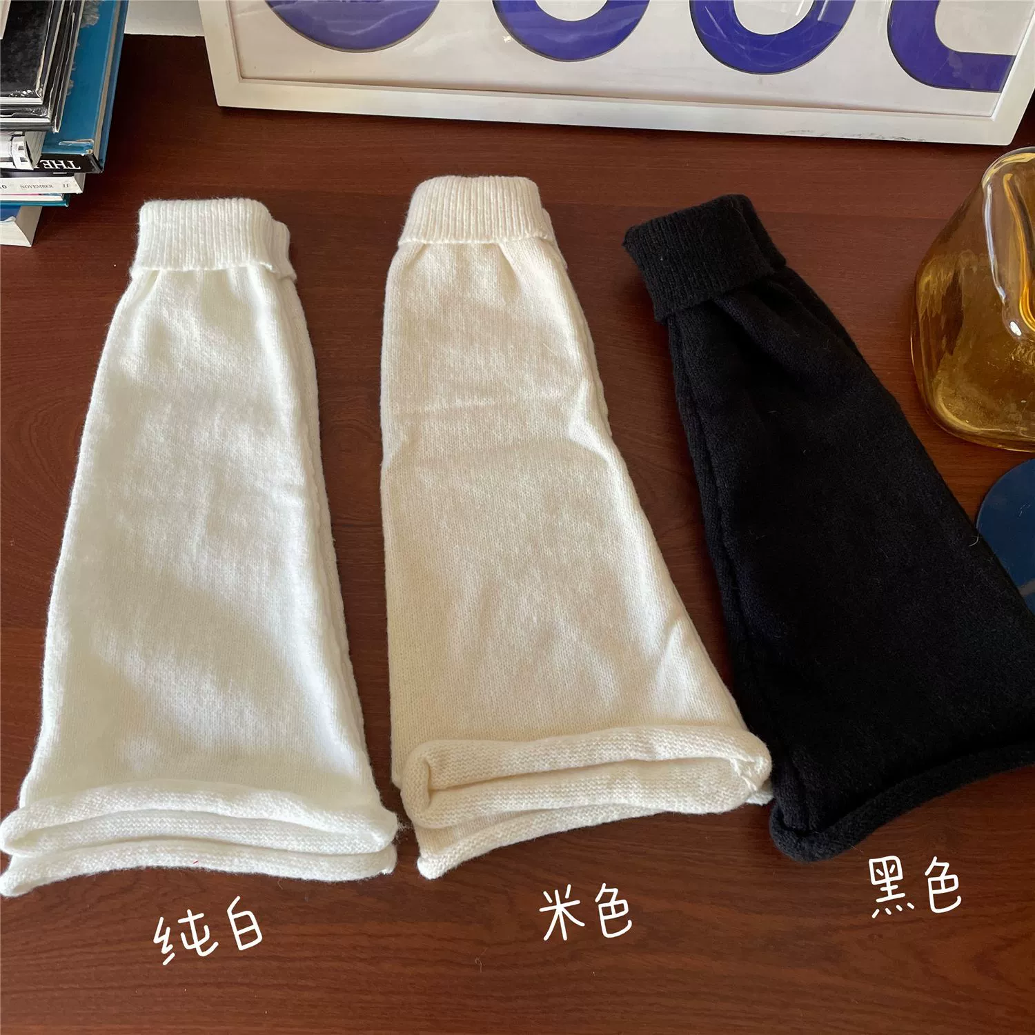 Demi-season megaphone, woolen keep warm knee pads, gaiters, fitted, loose fit