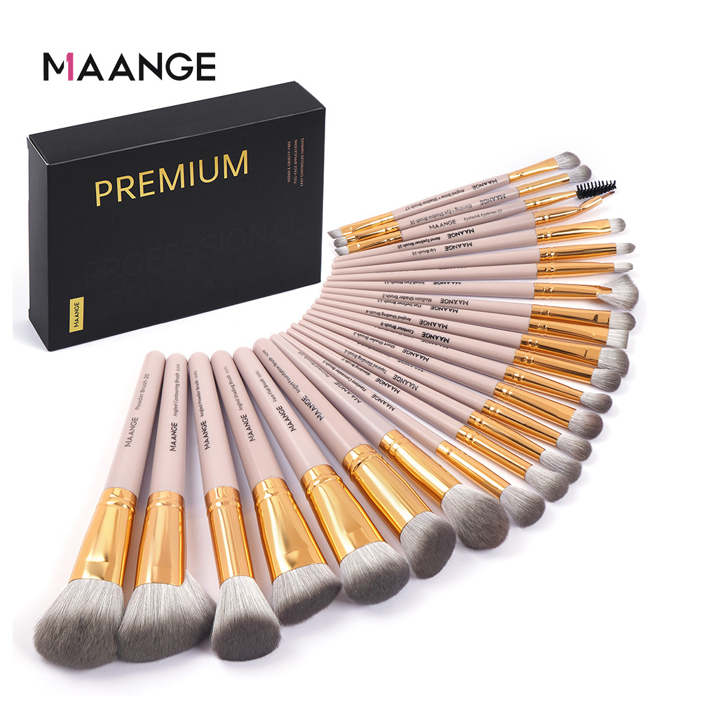 25 high-end set plus box puderrouge ögonskuggsborste professionella sminkverktyg_voghion.com