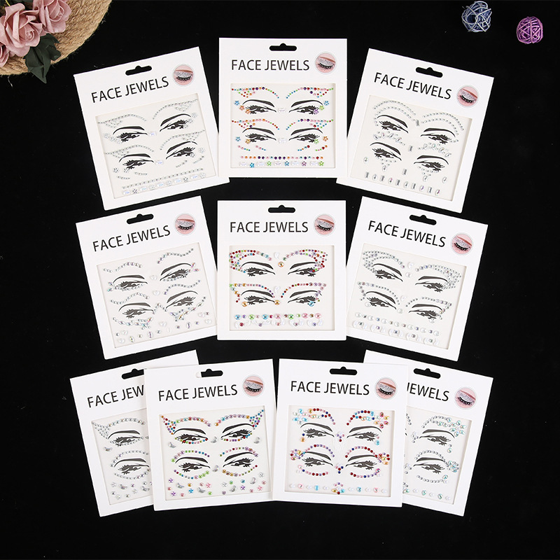Creative face stickers face rhinestone tattoo makeup ball beauty decoration sticker eyebrow diamond wholesale