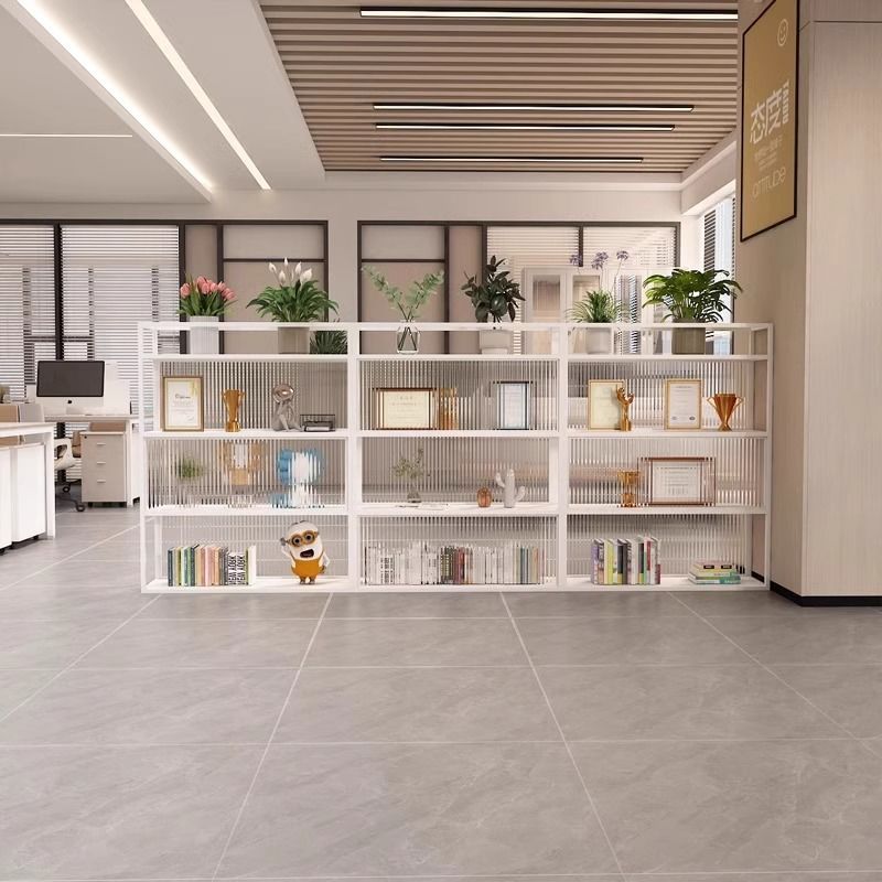 Simple Office Workstation Double-Sided File Low Cabinet Office Area Changhong Glass Green Plant Flower Rack Storage Rack Screen