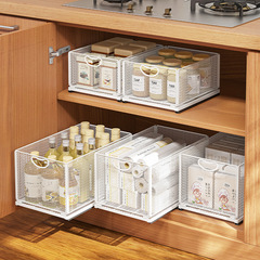 2F|下水槽抽拉置物筐|抽屜拉籃廚房櫥櫃調料瓶罐雜物乾貨收納架