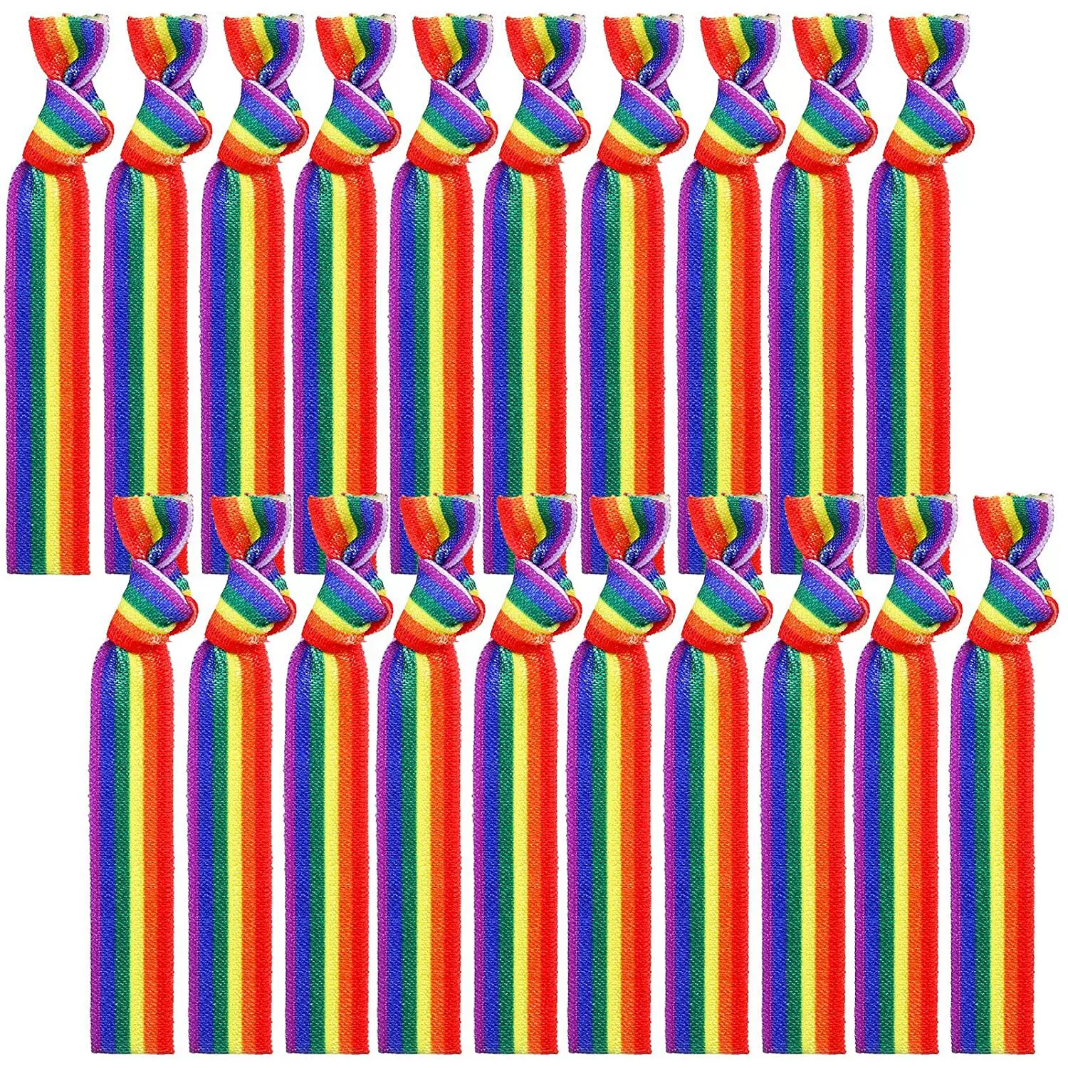 跨境彩虹发带派对发带彩虹hairband七色彩虹派对发绳手腕带手环