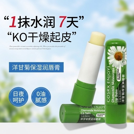 German Chamomile Lip Balm, Vaseline Plant Extract Lip Mask, Moisturizing and Hydrating for Students, Women, Autumn and Winter Lip Care