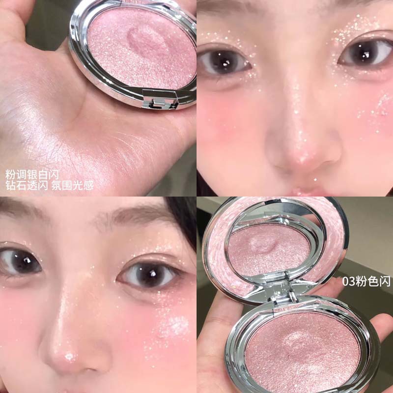 Kakashow Crema de alto brillo Sombra de ojos con lentejuelas de puré de papas para iluminar Sombra de ojos polarizada de alto brillo Sombra de ojos perezosa