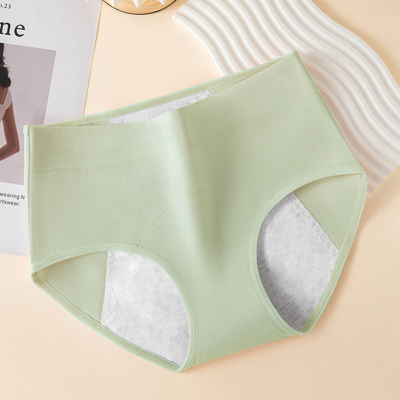 Fisiología de algodón puro para damas, período menstrual, antibacteriano, tres capas, a prueba de fugas, cintura media y alta, bragas triangulares especiales para tías