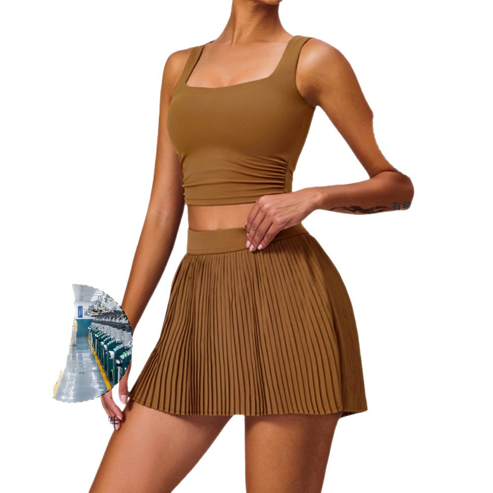 Nuevo conjunto de deportes al aire libre de nube transpirable, mujer ajustada, yoga, cintura y cintura, falda de fitness