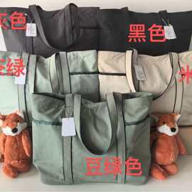 lu家20L新款多口袋防水帆布包大容量瑜伽托特包手提包挎包女