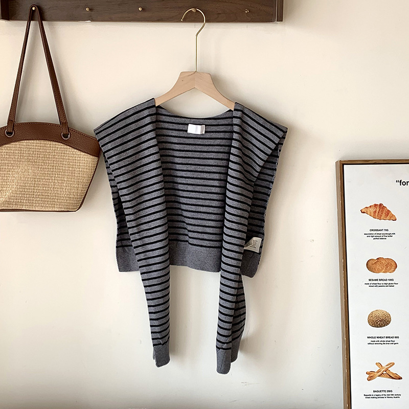 Shallo de punto de alta calidad con un nuevo tipo de alto nivel de collar delgado cuello con una pequeña banda de hombro con una chapa