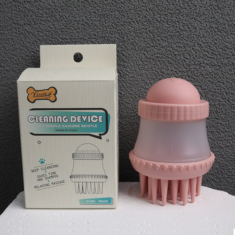 Fabricante de cepillos para baño de mascotas, peines de baño y masaje para perros, cepillos con almacenamiento de líquido para baño de perros y gatos, suministros de limpieza al por mayor image 9