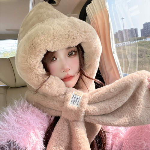 Autumn and winter warm cycling hat and scarf all-in-one internet celebrity windproof thickened warm versatile toe-cap ear protection cycling hat