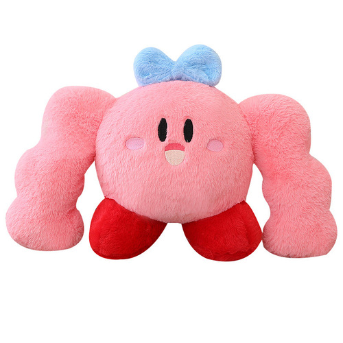 Strongman Planet Kirby Plush Pillow Cute Muscle Kirby Switch Game Peripheral Cartoon Plush Toy