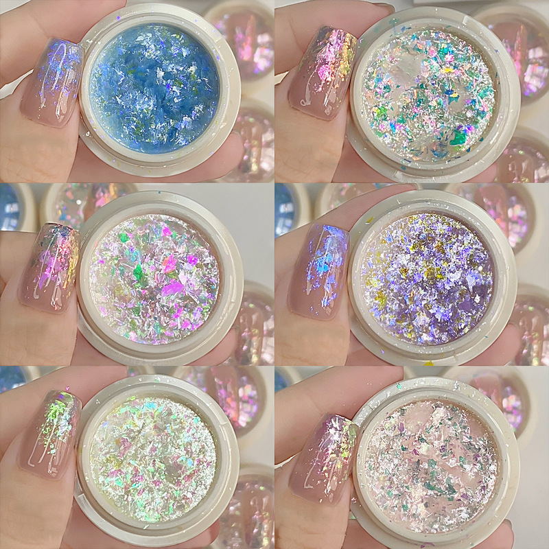 Net red new aurora cloud brocade powder DIY creative flash opal powder nail art sequins glitter powder wholesale Net red new aurora cloud brocade powder DIY creative flash opal powder nail art sequins glitter powder wholesale