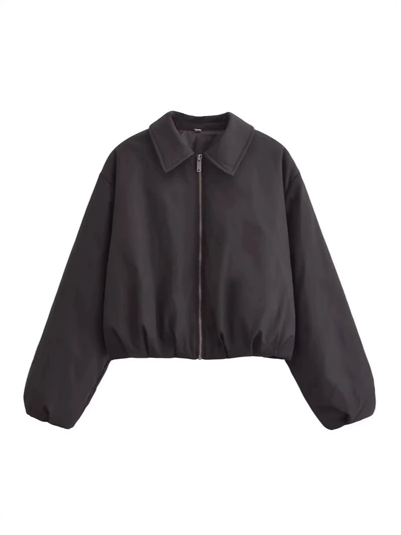 Короткий пуховик, зимний зип-пуб одежды cropped coat, европейский стиль, свободный крой
