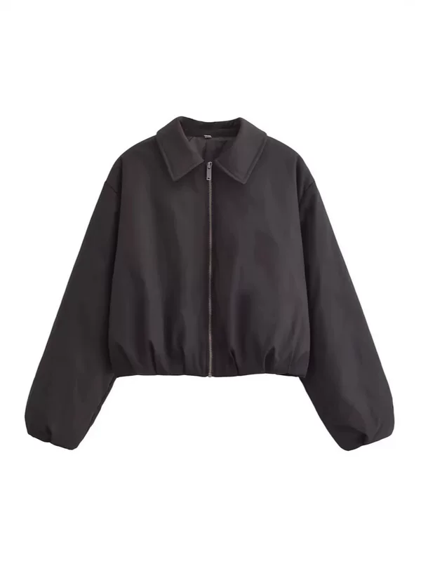 Короткий пуховик, зимний зип-пуб одежды cropped coat, европейский стиль, свободный крой