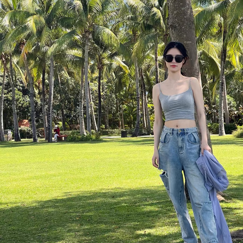 Apricot super soft thickened modal straps women's breast pads slim and sexy inner layering shirt