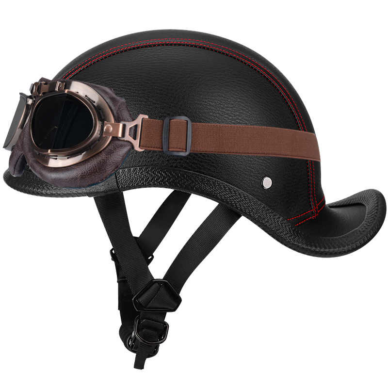 검은 색과 빨간색 가죽 + 청동 거울-꼬리 꼬리