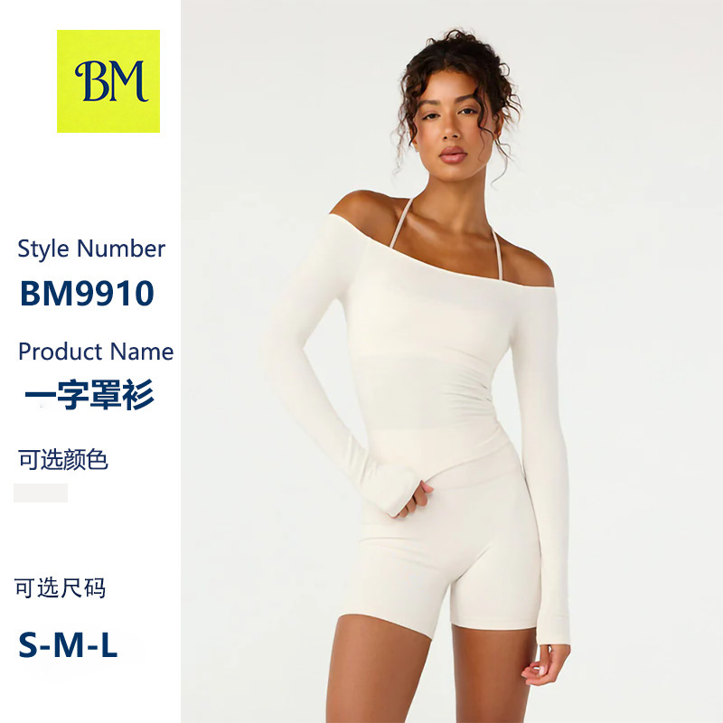 2026 Spring/Summer New Yoga Wear European and American Style Hot Trend One-Shoulder Blouse Sexy Women's Unique Design Comfortable