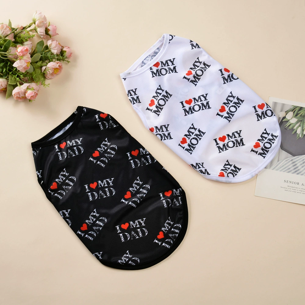 Amazon Летний тонкий дышащий жилет для маленьких собак Домашние собаки собаки с принтом одежды Радуга Love Жилет оптом