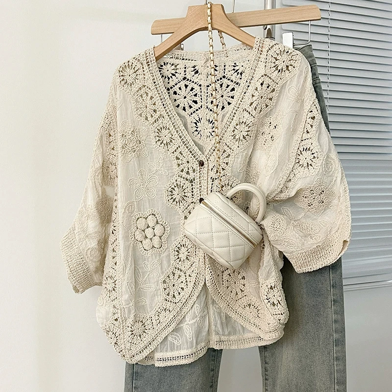 Summer shirt, cardigan, plus size, boho style