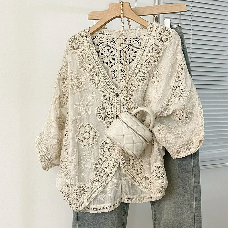 Summer shirt, cardigan, plus size, boho style