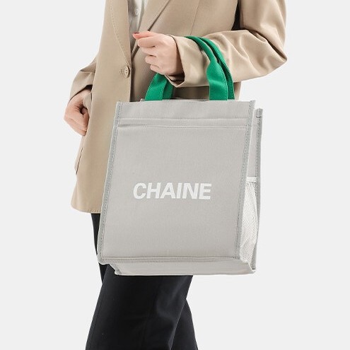 New Multi-Layer Lunch Box Bag with Zipper, Tutoring Bag, Mommy Bag, Work Computer Bag, Letter Canvas Tote Bag for Women