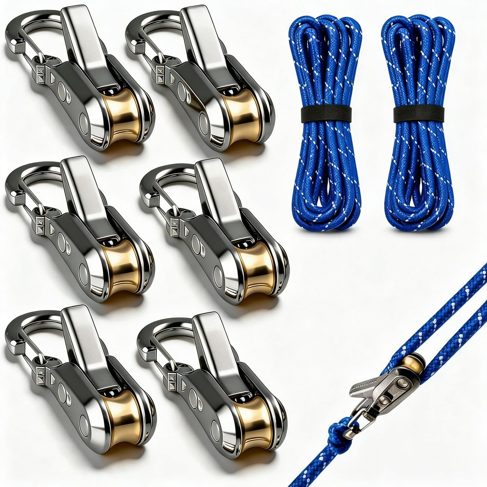 Cross-Border Amazon Outdoor Tent Rope Buckle Accessories Temu Popular Wind Rope Buckle Set Rv Pulley Rolling Hook