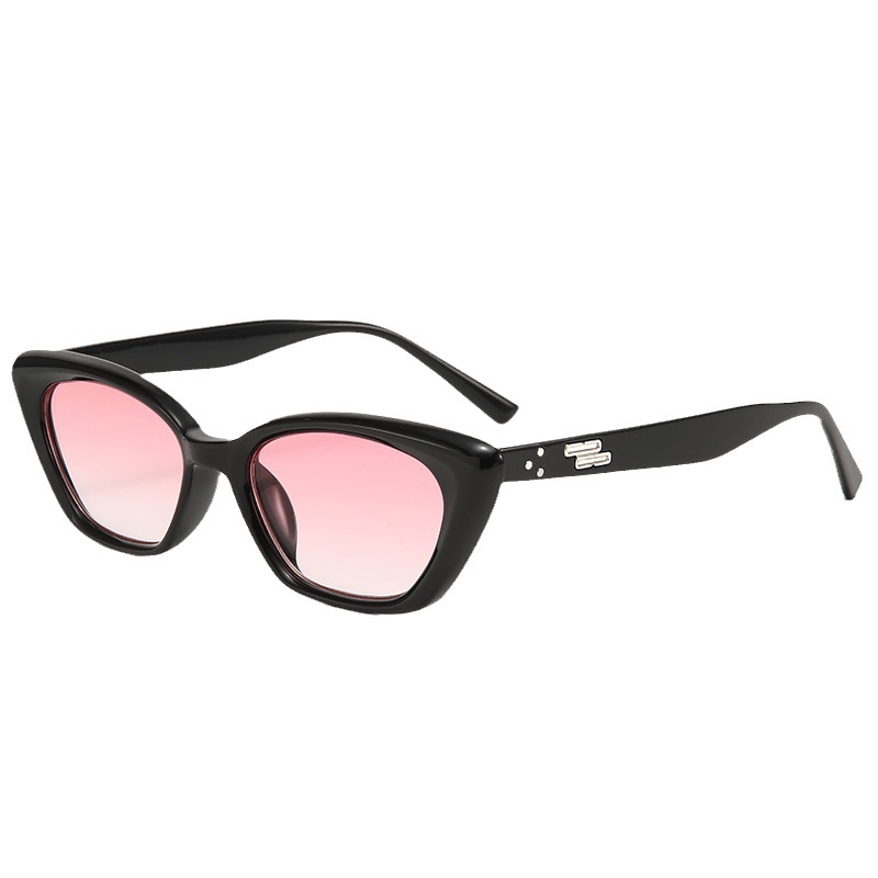Estilo coreano GM cara pequeña gafas de sol de alta calidad a prueba de sol de verano celebridad de Internet cara redonda triángulo ojo de gato gafas de sol retro de moda de las mujeres image 7