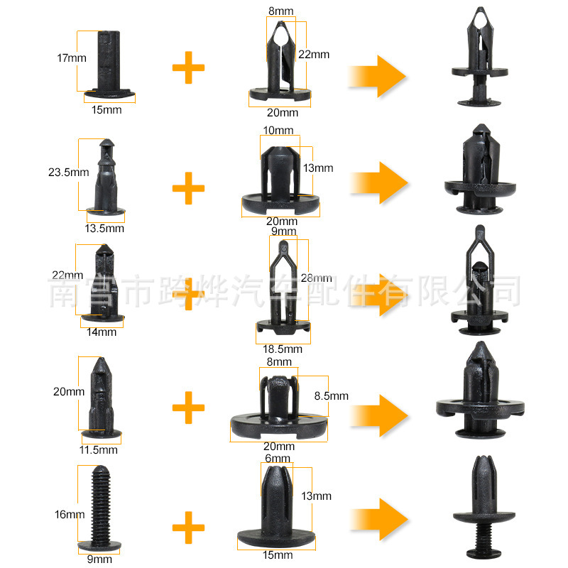200 unids mezclado hebilla coche Fender cuerpo fijación clip parachoques sujetador remache expansión hebilla clip