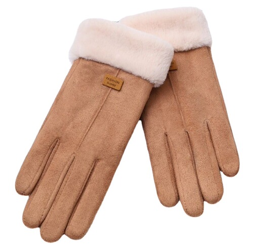 Gloves for women in winter, thickened with velvet, warm for driving, cute for riding, autumn and winter, windproof and cold-proof, touch screen cotton gloves