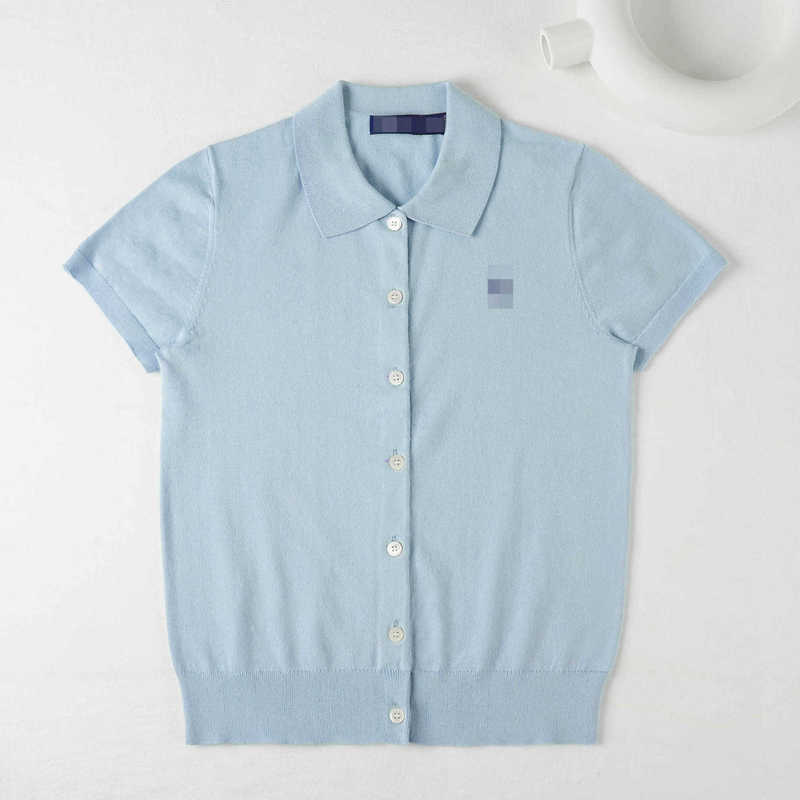 Rl Ralph Lauren Embroidered Pony Logo Short-Sleeve Knit Cardigan Button-Up Casual Versatile Polo Women's Top Rl Ralph Lauren Embroidered Pony Logo Short-Sleeve Knit Cardigan Button-Up Casual Versatile Polo Women's Top