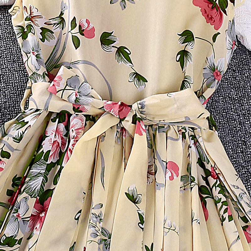 Flower Pattern Summer Season Princess Flower Cotton Blend Polyester Girls Dresses