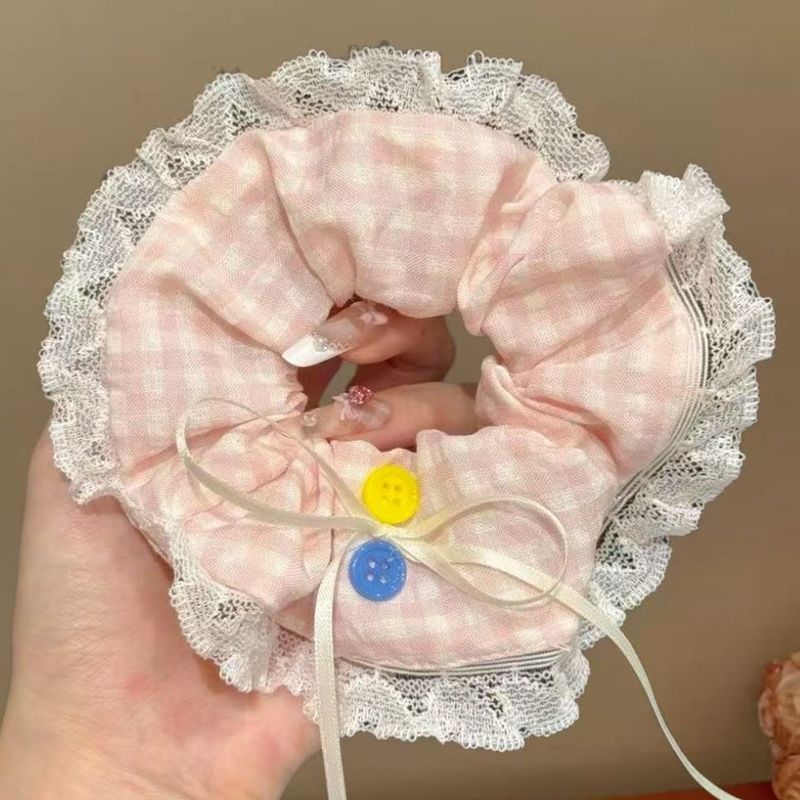 超仙韩系可爱小狗蕾丝花边蝴蝶结大肠发圈甜美发饰少女马尾头绳|undefined