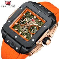 MINI FOCUS品牌手錶 潮男手錶複合方形殼鏤空男士手錶0475G
