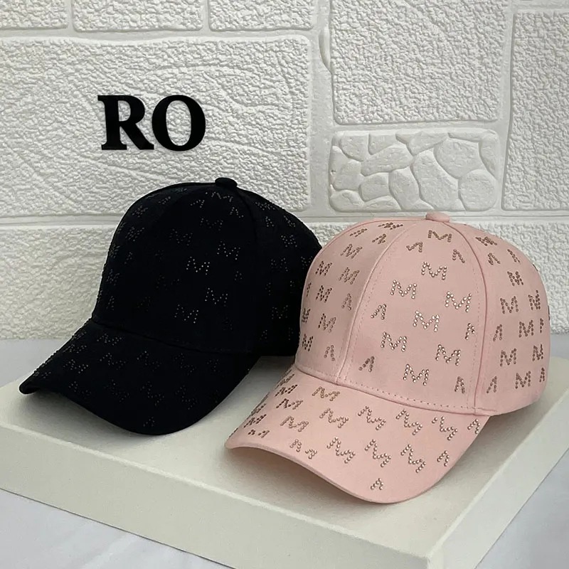 Pomladni in jesenski modni klobuk z račjim jezikom, poletni, vsestranski, otroški vložki Hot Diamond, črka M, za prosti čas_voghion.com